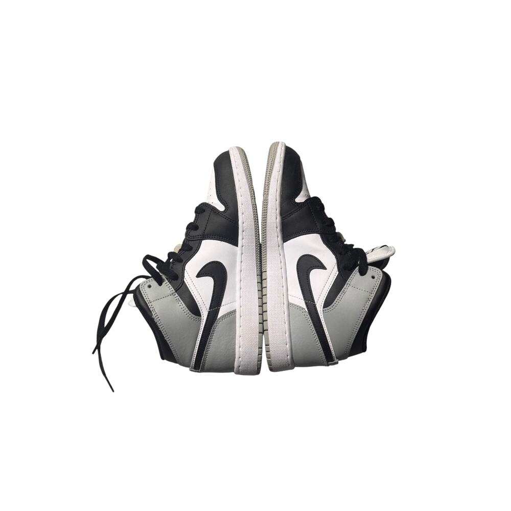 Air Jordan 1 Mid Older Boys Sneakers Boys 4.5Y White Gray Leather Athletic Logo - Picture 6 of 11